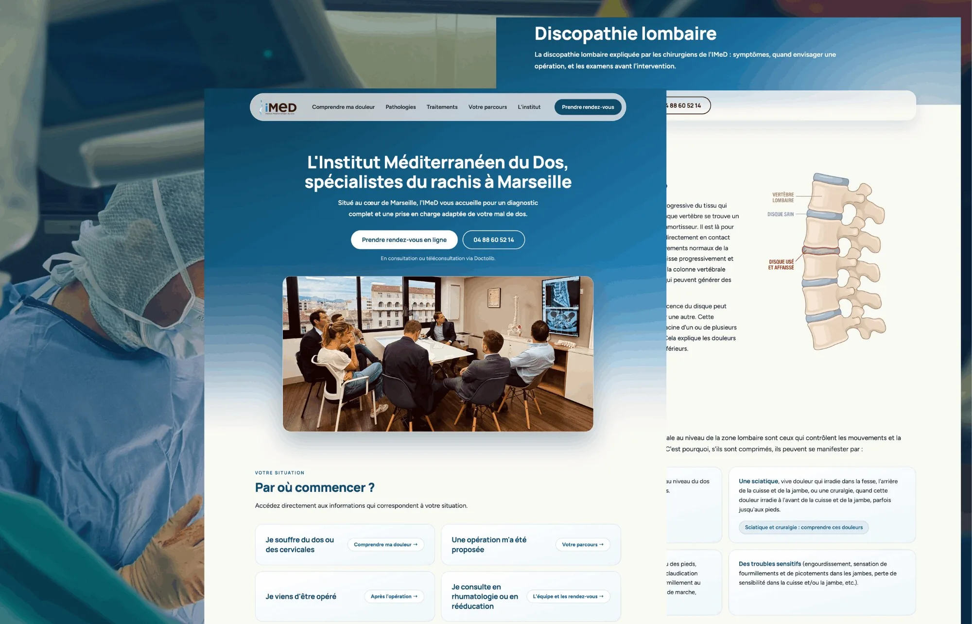 Site de l'Institut Méditerranéen du Dos (IMeD)